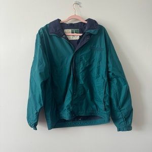 Vintage lined windbreaker, Teal green, mesh lined, lightweight, Size LG, 90s